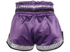 Shorts Muay Thai, Kick Boxing, Pelea, Morales, Greca Azteca Morado, Mediano