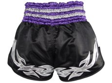 Shorts Muay Thai, Kick Boxing, Pelea, Morales, Grecas Morado, Mediano